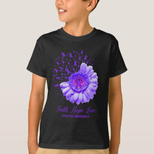 Faith Hope Love Epilepsy Awareness Survivor Fighte T-Shirt