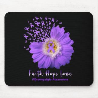 Faith Hope Love Fibromyalgia Awareness Purple Ribb Mouse Mat