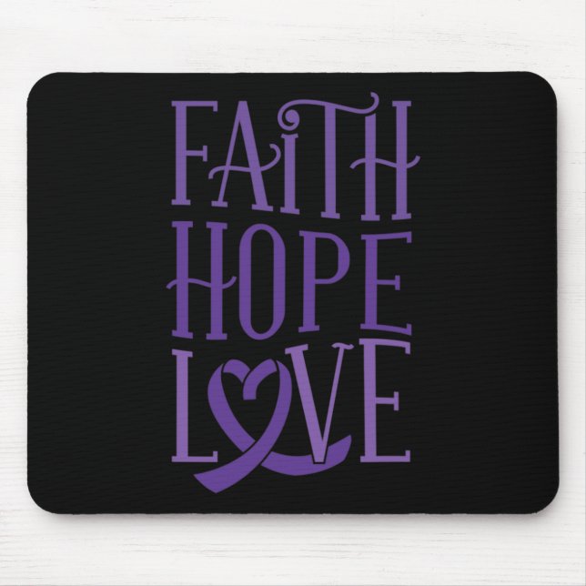 Faith Hope Love - Fibromyalgia Awareness Support P Mouse Mat (Front)