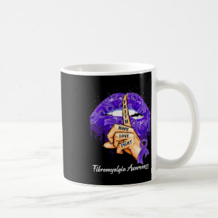 Faith Hope Love Fight Purple Ribbon Fibromyalgia A Coffee Mug