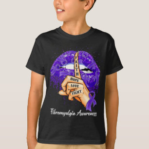 Faith Hope Love Fight Purple Ribbon Fibromyalgia A T-Shirt