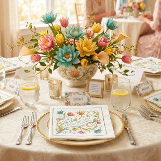 Faith Hope Love floral Napkin