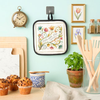 Faith Hope Love floral Pot Holder