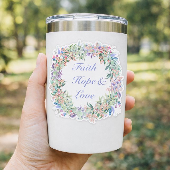 Faith Hope & Love Floral Wreath Sticker (Creator Uploaded)
