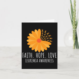 Faith Hope Love Flower Orange Ribbon Leukaemia Awa Card
