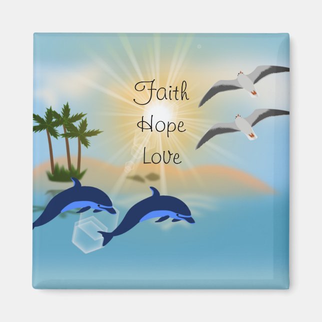 Faith Hope Love Fridge Magnet (Front)