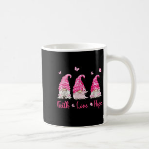 Faith Hope Love Gnome Breast Cancer Awareness Pink Coffee Mug