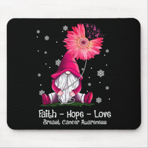 Faith Hope Love Gnome Pink Sunflower Breast Cancer Mouse Mat