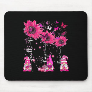 Faith Hope Love Gnome Ribbon Breast Cancer Awarene Mouse Mat