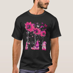 Faith Hope Love Gnome Ribbon Breast Cancer Awarene T-Shirt
