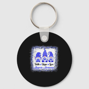 Faith Hope Love Gnomes Alopecia Awareness Leopard Key Ring