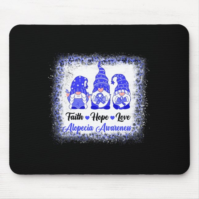 Faith Hope Love Gnomes Alopecia Awareness Leopard  Mouse Mat (Front)