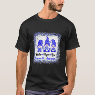 Faith Hope Love Gnomes Trisomy 18 Awareness Leopar T-Shirt