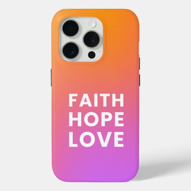 Faith Hope Love Gradient Colour Orange Purple Case-Mate iPhone Case (Back)
