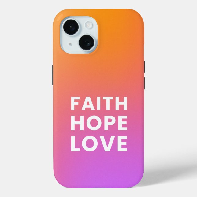 Faith Hope Love Gradient Colour Orange Purple Case-Mate iPhone Case (Back)