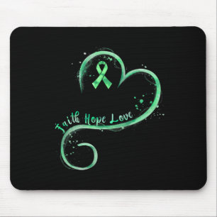 Faith Hope Love Green Ribbon Mental Health Awarene Mouse Mat