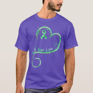 Faith Hope Love Green Ribbon Mental Health Awarene T-Shirt