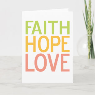 Faith Hope Love Greeting Card Simple Design