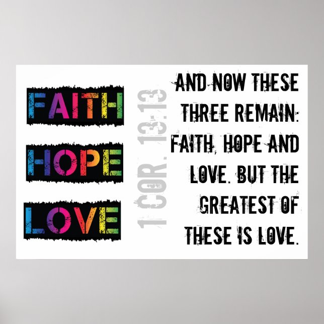 Faith, Hope & Love (grunge) Poster (Front)