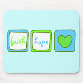 Faith Hope Love Heart 1 Corinthians 13:13 Mouse Mat