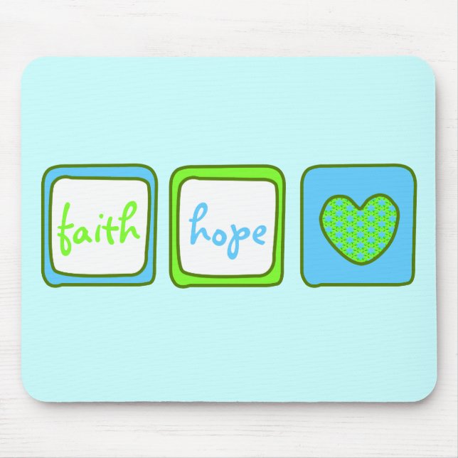 Faith Hope Love Heart 1 Corinthians 13:13 Mouse Mat (Front)
