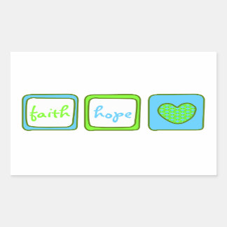 Faith Hope Love Heart 1 Corinthians 13:13 Rectangular Sticker