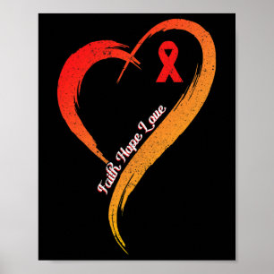 Faith Hope Love Heart Disease Awareness Cardiologi Poster