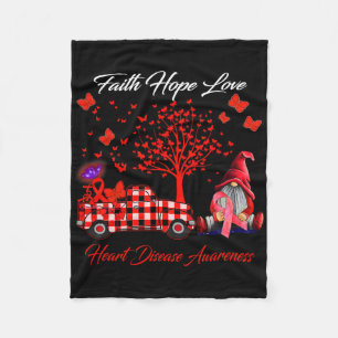 Faith Hope Love Heart Disease Awareness Gifts Fleece Blanket
