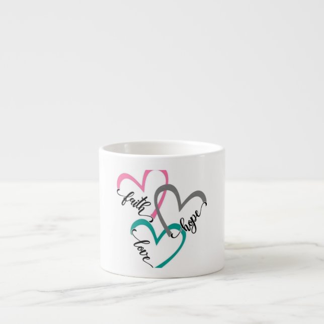 Faith Hope Love Hearts Mug (Front)