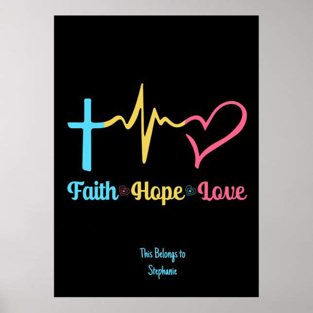 Faith Hope Love Hearts     Poster (Front)