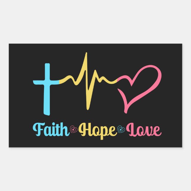 Faith Hope Love Hearts      Rectangular Sticker (Front)