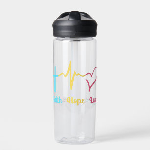 Faith Hope Love Hearts      Water Bottle