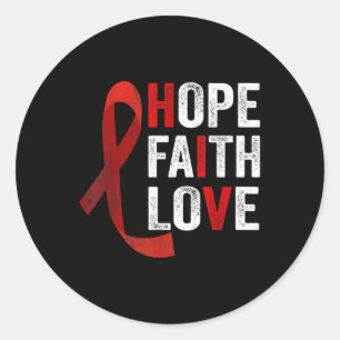 Faith Hope Love - Hiv World Aids Day Awareness Classic Round Sticker