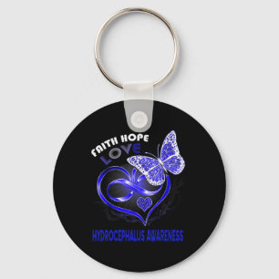 Faith Hope Love Hydrocephalus Awareness Heart Butt Key Ring