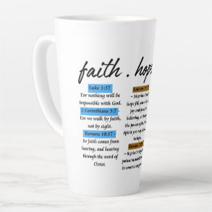 Faith, Hope, Love: Inspirational Bible Verses Latte Mug