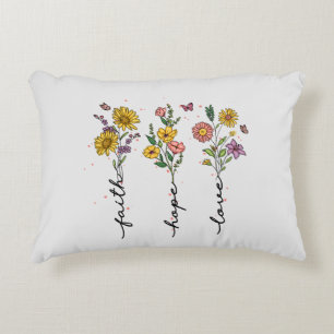 "Faith-Hope-Love"   Inspiring Floral Design Decorative Cushion