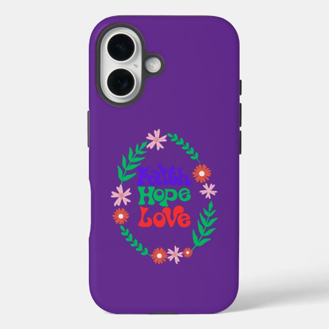Faith  hope love iphone 16 case (Back)