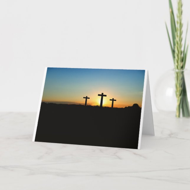 Faith, Hope,  & Love Jesus Christ Cross Card (Front)