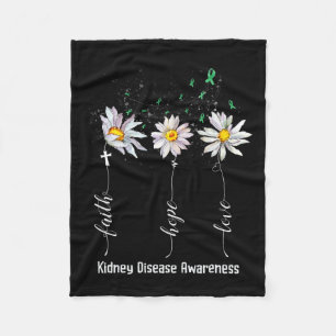 Faith Hope Love Kidney Disease Awareness Flower Gi Fleece Blanket