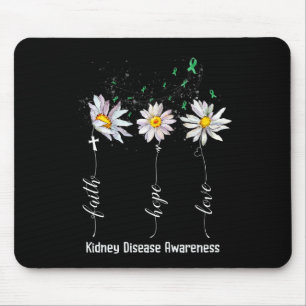 Faith Hope Love Kidney Disease Awareness Flower Gi Mouse Mat
