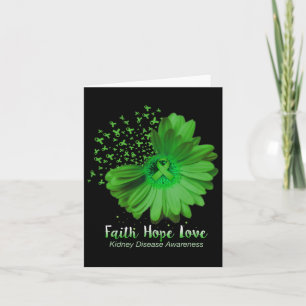 Faith Hope Love Kidney Disease Awareness Sunflower Card