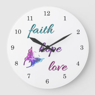 Faith Hope Love Large Clock