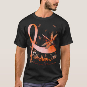 Faith Hope Love Leukaemia Awareness Dragonfly T-Shirt