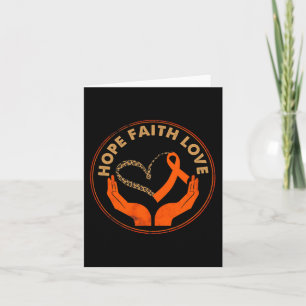 Faith Hope Love Leukaemia Awareness Heart Orange R Card