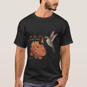 Faith Hope Love Leukaemia Awareness Hummingbird Su T-Shirt