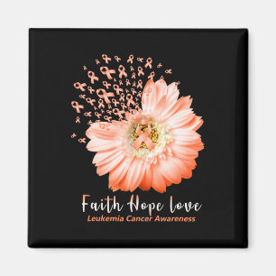 Faith Hope Love Leukaemia Awareness Orange Ribbon Magnet