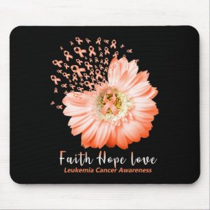 Faith Hope Love Leukaemia Awareness Orange Ribbon Mouse Mat