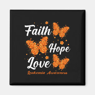 Faith Hope Love Leukemia Awareness Butterfly  Magnet