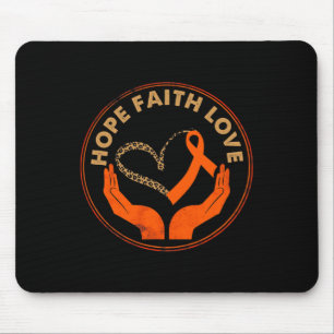 Faith Hope Love Leukemia Awareness Heart Orange Ri Mouse Mat