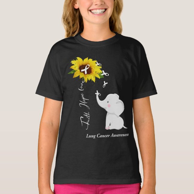 Faith Hope Love Lung Cancer Awareness T-Shirt (Front)
